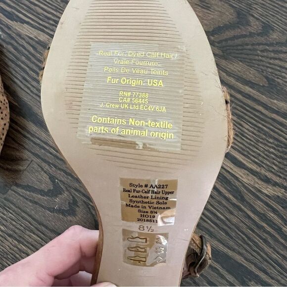 Madewell The Brooke Ankle-Strap Heels Sandal in Spot Dot Calf Hair NEW Size 8,5 - Picture 8 of 8